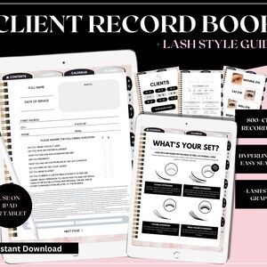 Klientinnenbuch, 2024 digitales Aktenbuch, Lash Business Forms, Beauty, Kundenjournal, Terminplaner, Lash Kundenkarte