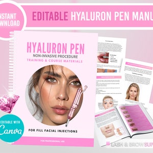 Hyaluron Pen Training Manual, EDITABLE, Hyaluronic Acid, Student Training, Hyaluron Pen bundle, Instant Download, Lips, Esthetician