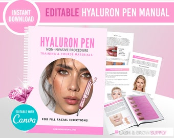 Hyaluron Pen Training Manual, EDITABLE, Hyaluronic Acid, Student Training, Hyaluron Pen bundle, Instant Download, Lips, Esthetician