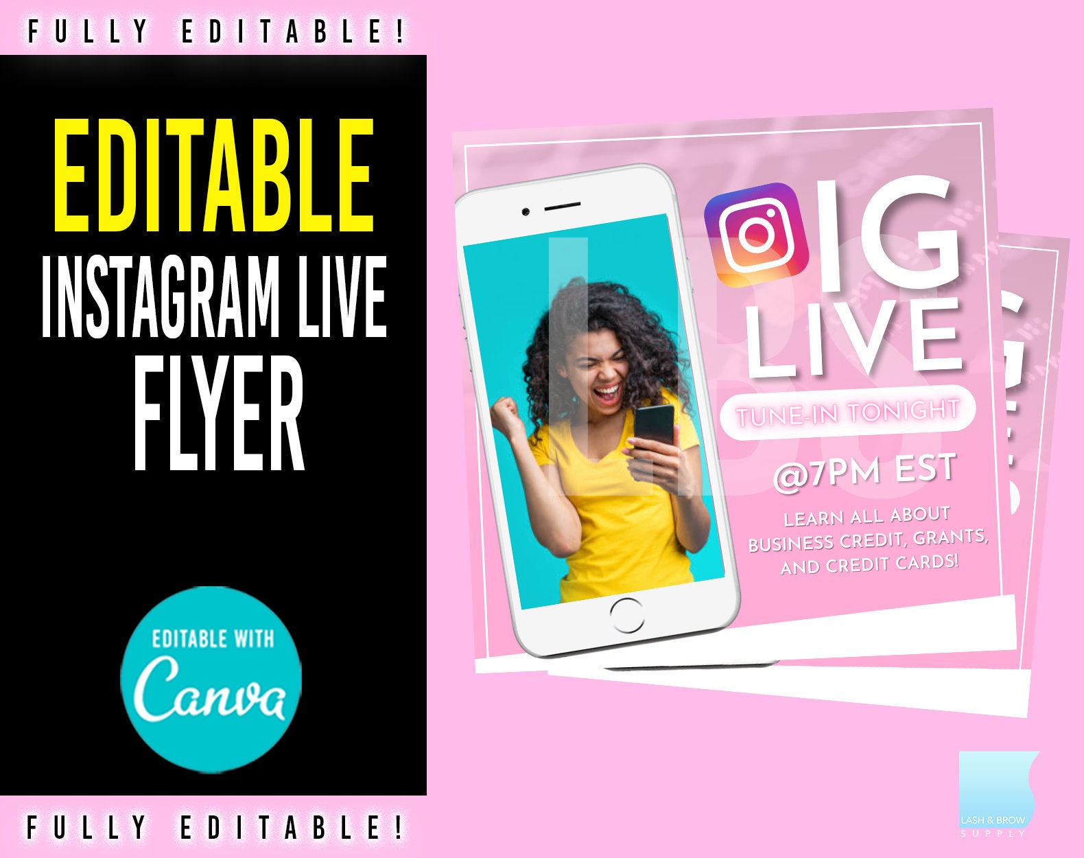 LIVE FLYER, LIKE AND SHARE! Diy Instagram Live Flyer, We Are Live Flyer, Instagram Live  main image 2