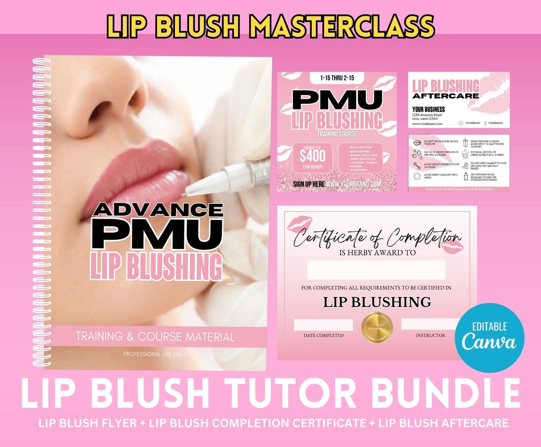 PMU Lip Blush Training, Lip Blush Manual, Ombre Lips, Lip