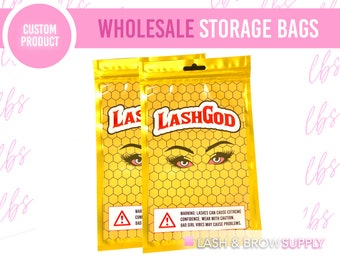 Eyelash Storage Bags for Mink Eyelash Line, Eyelash laser zip bags, Custom Lash Line - Lash God Bags