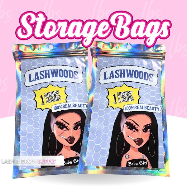 Custom Eyelash Storage Bags, Mink Eyelash Line, mylar bags, party bags, Lash Packaging, Wholesale, Stoner, Lashwoods, Backwoods, party favor