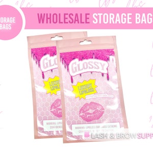 Storage Bags, Lip Gloss, Eyelash Storage, Mink Eyelash Line, Eyelash laser zip bags, Custom Lash Line Lip Gloss Bags image 1