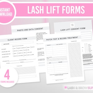 Lash Lift, Lash Lift Forms, Lash Forms, Lash lift client forms, Client Waiver, Consent Form, Client Record Form, Lash Artist Posts, Canva