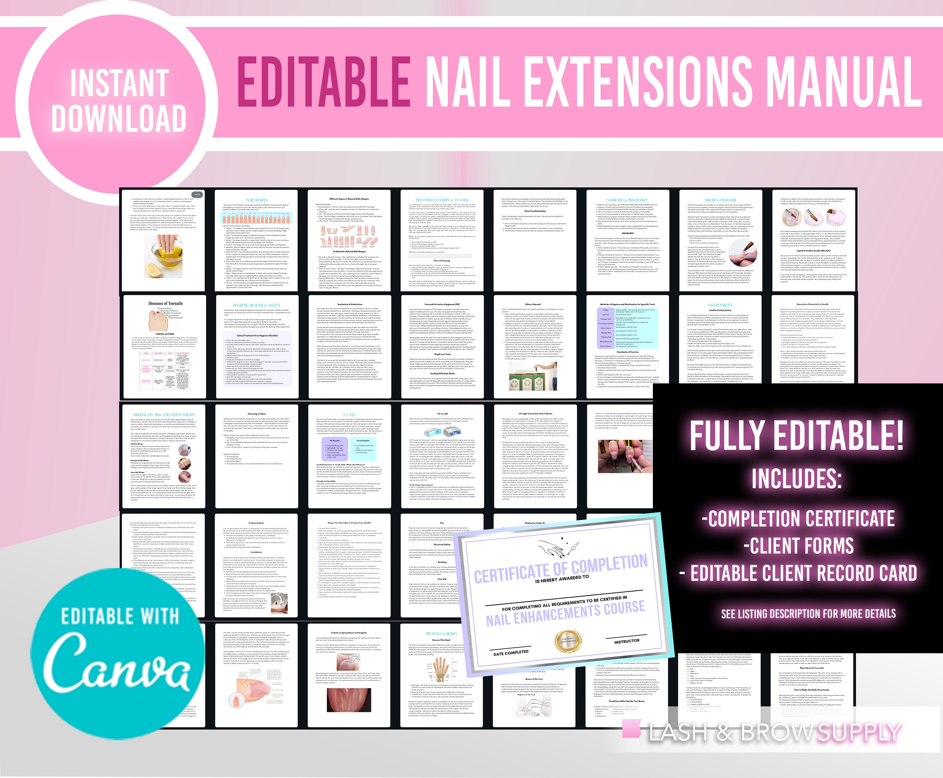 Acrylic Nails Enhancement Manual Editable Acrylic Nails Etsy