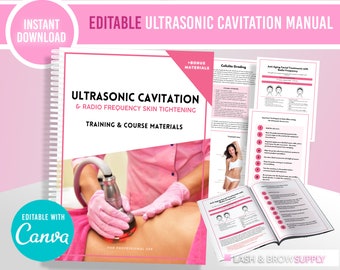 Ultrasonic Cavitation Manual, Pdf,  Editable Ultrasonic Cavitation, Ultrasonic Lipo, Intake, Consent, Body Contouring, Body Sculpting, Pdf,
