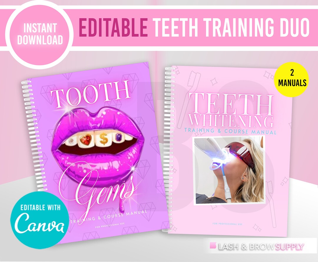 Tooth Gems Manual, Editable Teeth Whitening Manual, Teeth Whitening