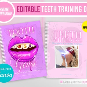 Tooth Gems Manual, Editable Teeth whitening Manual, Teeth whitening course, Teeth gems course, educator, Esthetician, mobile teeth whitening
