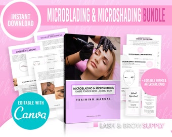 Editable Microblading Manual, Microshading Manual, Combo Brow, Brow correction, PMU, Brow Guide, Brow Instructor