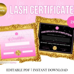 Lash Certificates, volume lash training certificates, eyelash extension training certificate, online lash certificate, lash tech certificate