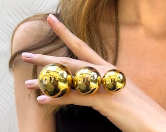 Huge Gold Ring, Full Finger Ring, Index Finger Ring, Large Statement Ring, Cool rings, Aesthetic Rings, Chunky silver Ring, Chunky Gold Ring