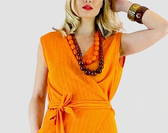 Orange wide leg Summer  Jumpsuit, Wrap Orange Jumpsuit, Jumpsuit dress  for Women , Long Romper, Elegant Jumpsuit Dress,Mothers day gift