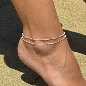 Sterling Silver Anklet, ankle bracelet, silver ankle bracelet, birthday gift, gift for her anklet, anklets, boho Jewelry, silver anklet,