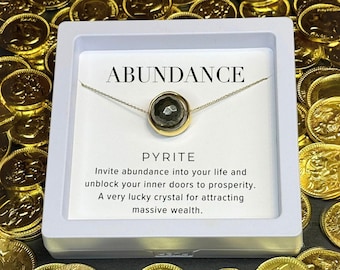 Abundance necklace, Pyrite Necklace Bracelet and Earrings, Prosperity Necklace Abundance Jewellery, Manifestation Pyrite Bracelet Earrings