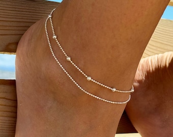 Sterling Silver Anklet, ankle bracelet, silver ankle bracelet, birthday gift, gift for her anklet, anklets, boho Jewelry, silver anklet,