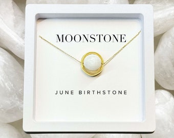 Moonstone Pendant Necklace - June Birthstone- June Gift 14k Gold