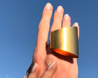 Oversized Cocktail Ring: Sculptural 3D Tube Statement Ring 14k Gold Filled