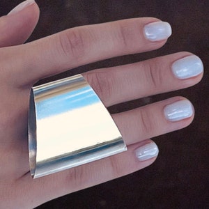 Extra Large Silver 3D Ring Oversized Silver Ring  Large Silver Statement Ring Summer Ring  Full Finger Ring Silver Tube  XXL Ring,