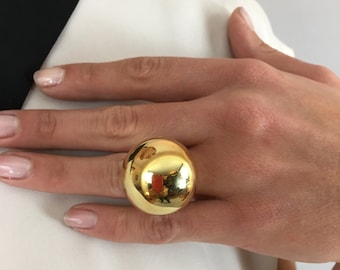 Ball Ring, Gold Ball Ring, Gold Bubble ring, Sphere Ring, Gold Sphere Ring, Statement Ring, Minimalist Ring, Contemporary Ring  Circle Ring