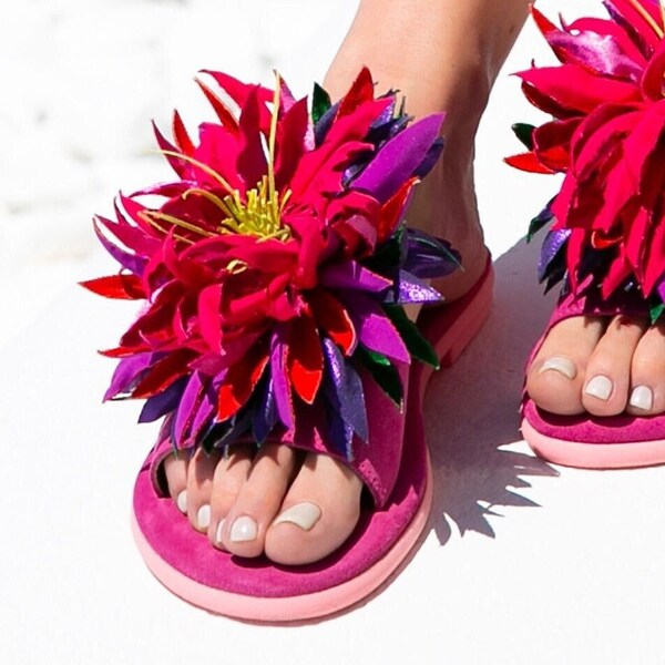 Rainbow Sandals Etsy