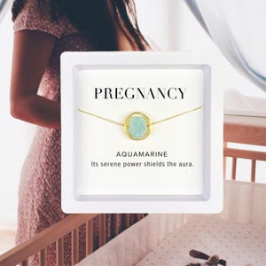 Healthy Pregnancy Crystal Necklace | Mom To Be Gift, Pregnancy Support, Pregnancy Crystals, Expecting Mom , Mom to be Gift, Aquamarine