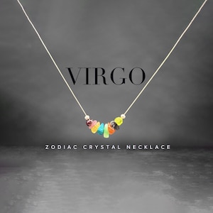 Virgo Necklace Raw Crystals Zodiac Sign Astrology Choker Crystal Jewellery, Zodiac sign Gift, Zodiac Sign Necklace, Gift for Virgo, Virgo