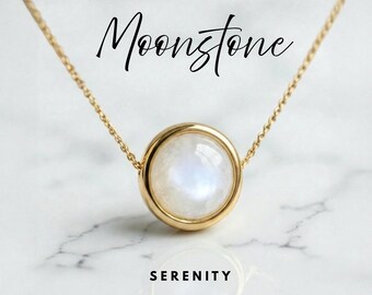 Moonstone Fidget Necklace: Minimalist Crystal Spinner, Anxiety Relief