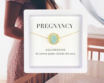 Pregnancy necklace, Good luck Pregnancy gift, Pregnancy crystal necklace, labor and delivery, Gifts for her, Baby shower, Gifts, Baby Reveal