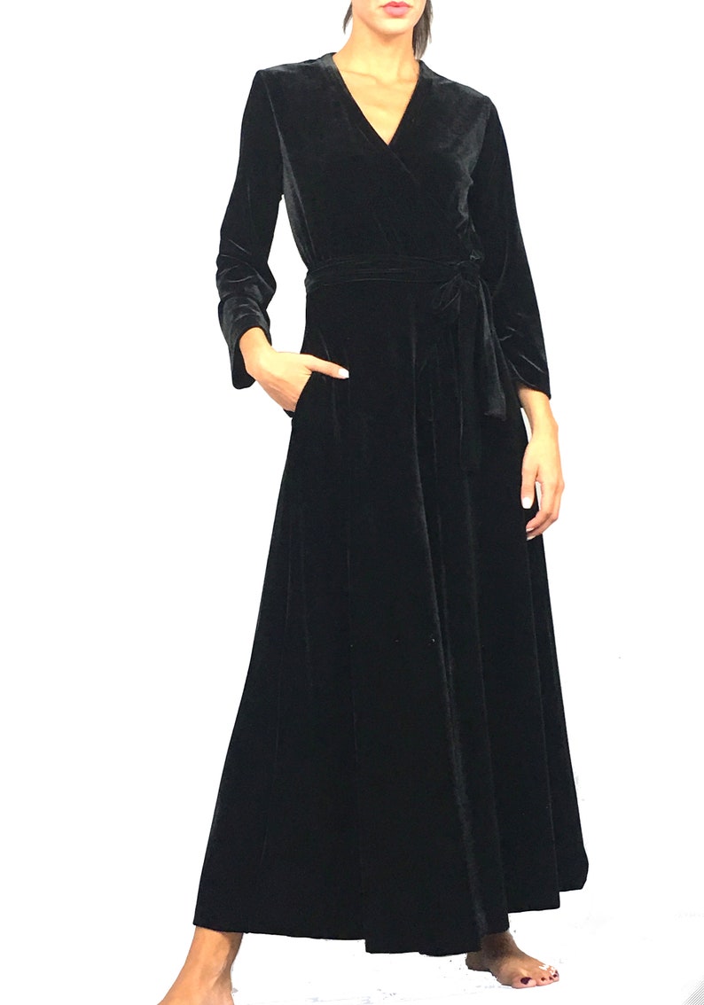 Black Velvet Loungewear-Velvet Jumpsuit- Women Homewear- Velvet Nightgown- Pyjama Femme-Comfy Loungewear-