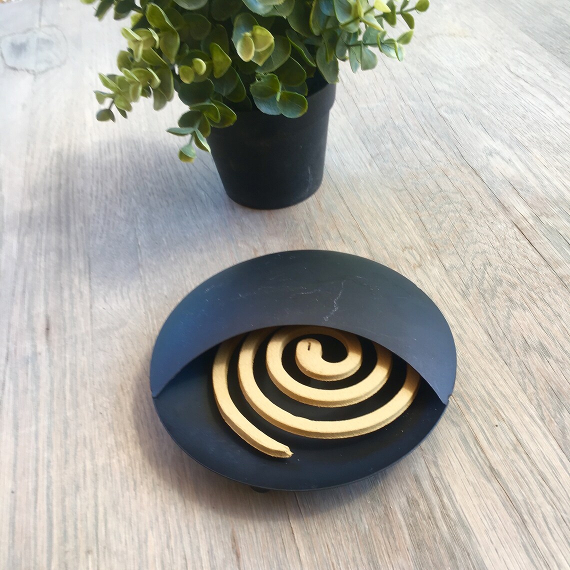 Mosquito Coil Holder in Black Metal. Modern Metal Mosquito Etsy