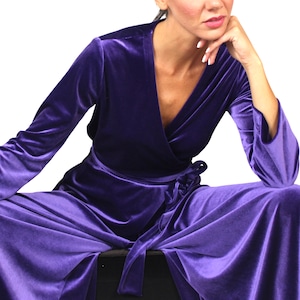 Velvet Pajamas, Luxury Loungewear, Dressing Gown women, Old Hollywood robe- Winter Pajamas- Velvet Sleepwear- Quarantine Outfit-PJs