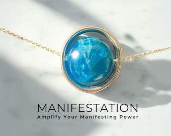 Apatite Crystal Manifestation Necklace: Sterling Silver Law of Attraction Jewelry