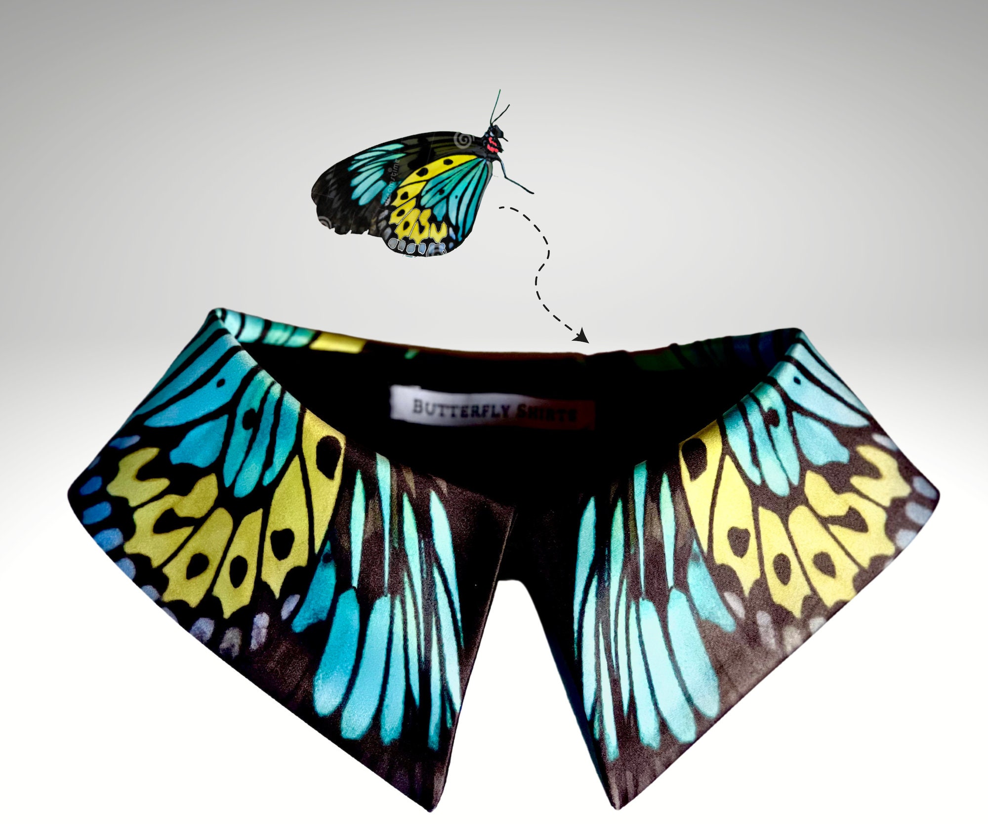 Detachable day collar, butterfly wing collar, day collar, Detachable collar- butterfly necklace- butterfly collar necklace- butterfly print