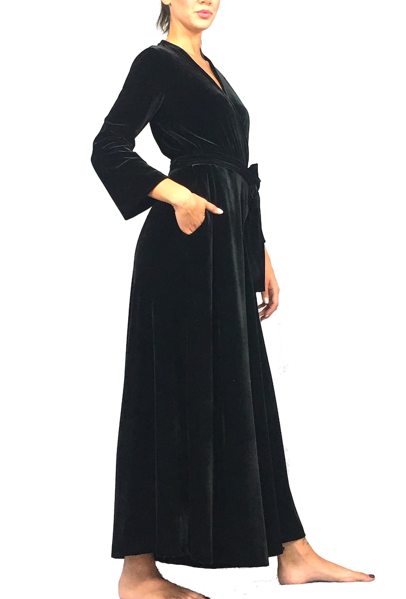 Black Velvet Loungewear-Velvet Jumpsuit- Women Homewear- Velvet Nightgown- Pyjama Femme-Comfy Loungewear-
