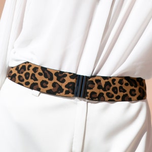 Leopard print belt Elastic waist belt Animal print belt Wide belt Elastic belt