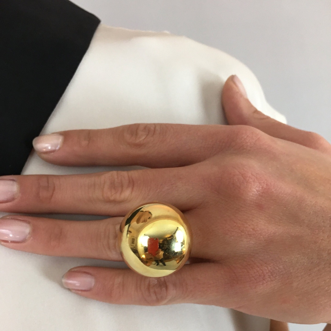 Ball Ring, Gold Ball Ring, Gold Bubble Ring, Sphere Ring, Gold Sphere ...