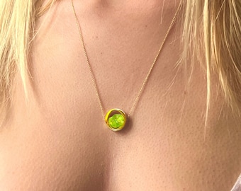 Peridot Necklace ,Crystal Necklace ,Dainty Necklace, Best Friend Necklace ,Peridot Jewelry, Peridot Pendant,Best Friend Necklace For 2
