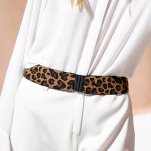 Leopard print belt Elastic waist belt Animal print belt Wide belt Elastic belt