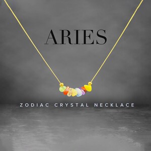Aries Necklace Raw Crystals Zodiac Sign Astrology Choker Crystal Jewelry, Aries Gift, Astrology Gifts, Zodiac Gift, Aries Jewelry,Aries Sign