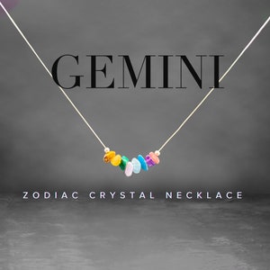 Gemini Necklace Crystal Zodiac Necklace Personalized Minimalist Jewelry, Gemini Gift, Astrology Gifts, Zodiac Gift, Gemini Jewelry, Gemini