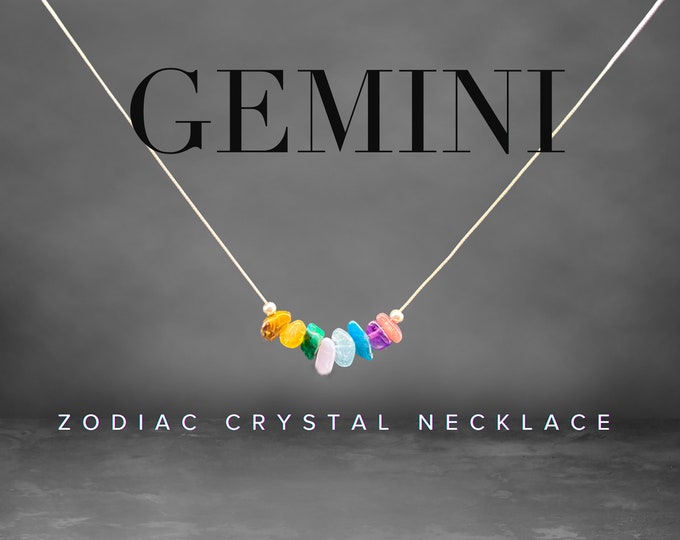 Gemini Necklace Crystal Zodiac Necklace Personalized Minimalist Jewelry, Gemini Gift, Astrology Gifts, Zodiac Gift, Gemini Jewelry, Gemini