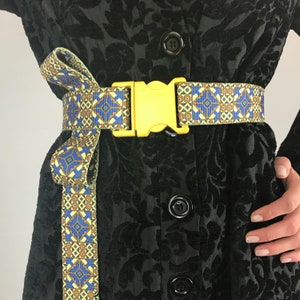 Cinturón de trabajo de cuero arnés para hombre - 1 1/2 w/figura decorativa  8 costura