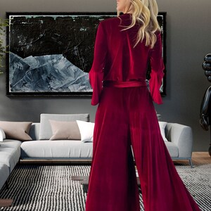 Handmade Velvet Jumpsuit: Old Hollywood Style Lounger image 6