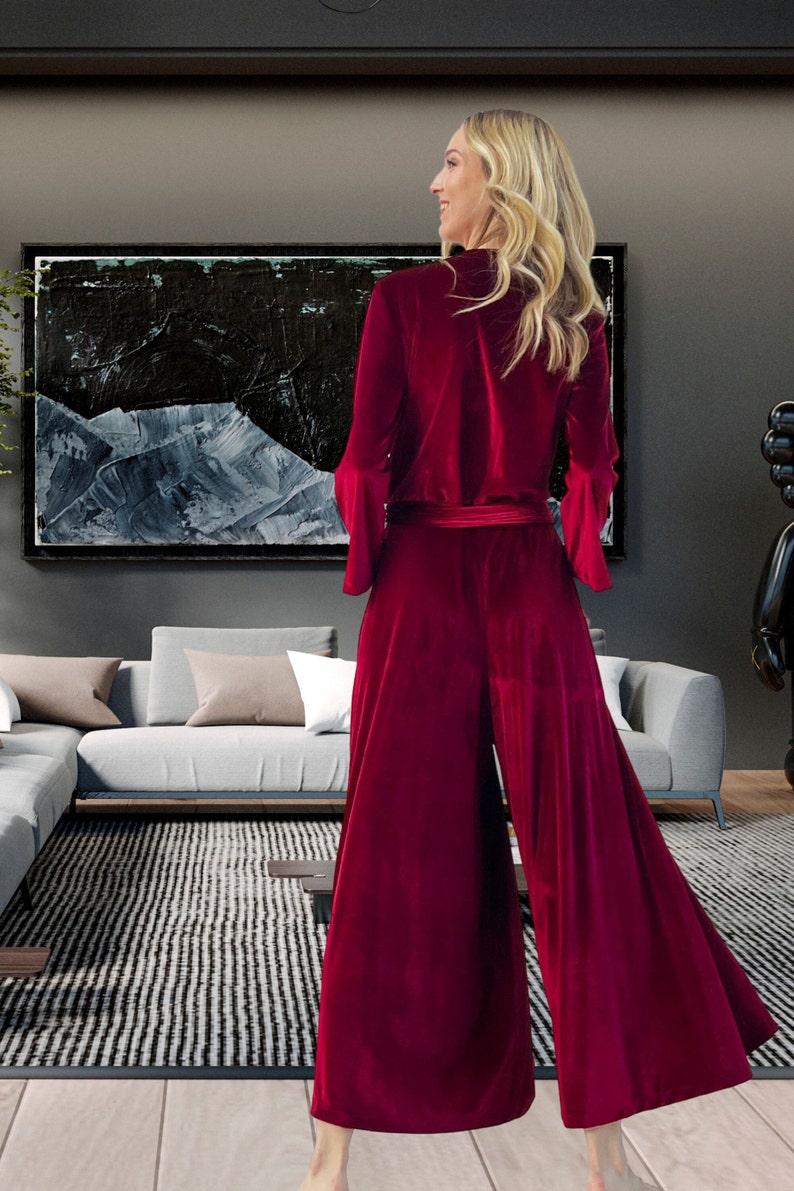 Handmade Velvet Jumpsuit: Old Hollywood Style Lounger image 6