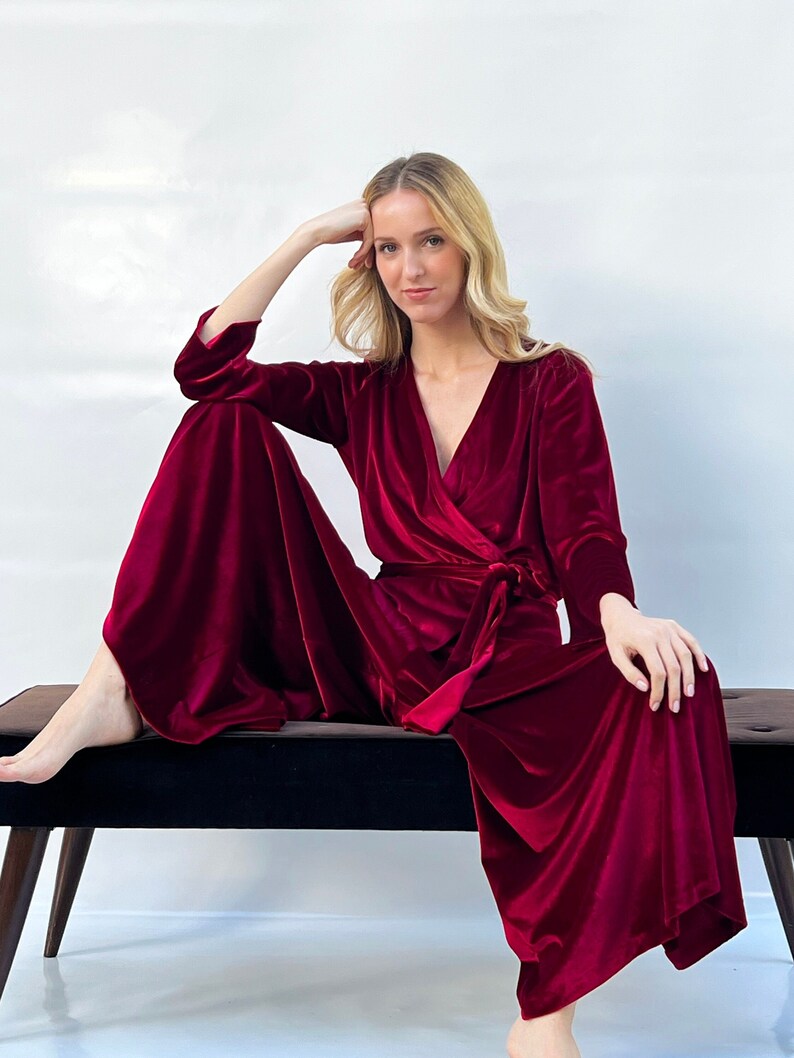 Handmade Velvet Jumpsuit: Old Hollywood Style Lounger image 7
