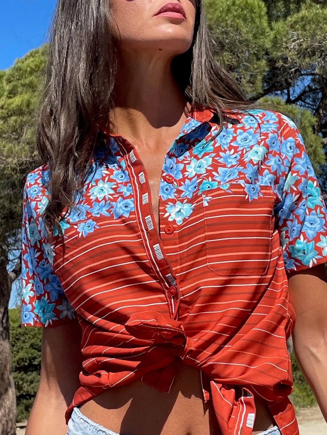 Floral Button up Shirt for Women Floral Summer Blouse Button Etsy