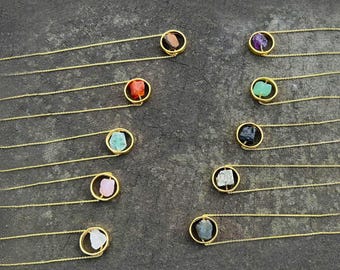 Fidget Necklace, Raw Crystal Necklace, Spinner Necklace, Crystal Necklace, Fidget Toy, Fidget Pendant, Rose quartz, Dainty gem, Tourmaline