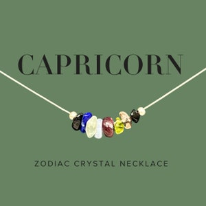 Capricorn Necklace Raw Crystals Zodiac Sign Astrology Choker Crystal Jewelry, Capricorn Gift, Astrology Gifts, Zodiac Gift, Capricorn