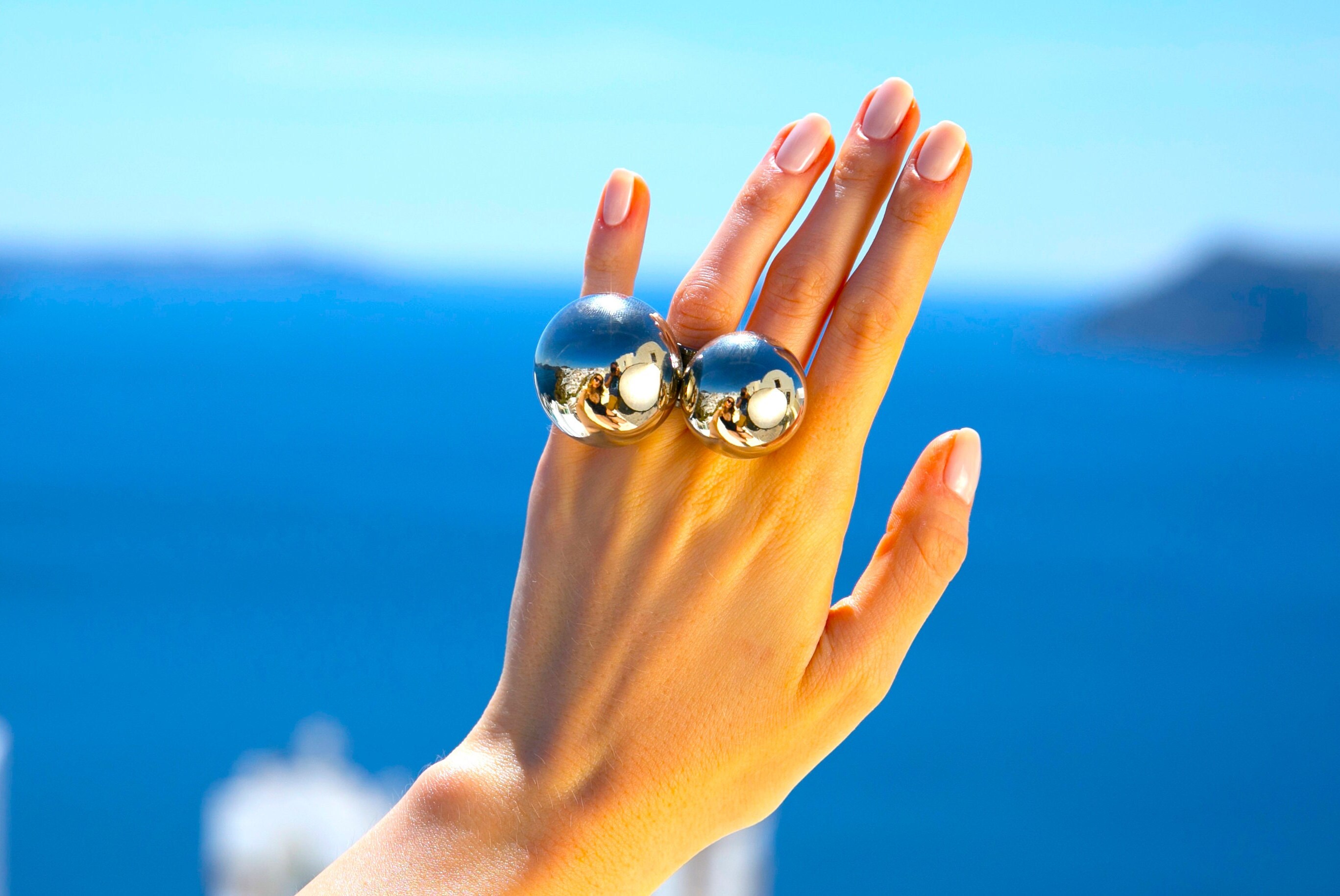 Silver Ball Ring, Full Finger Ring, Double Finger Ring, Minimalist Ring, Statement Rings, Extra Large Ring, Dome Ring, Globe Ring, Huge Ring - Etsy Silver Ball Ring, Full Finger Ring, Double Finger Ring, Minimalist Ring, Statement Rings, Extra Large Ring, Dome Ring, Globe Ring, Huge Ring - Etsy